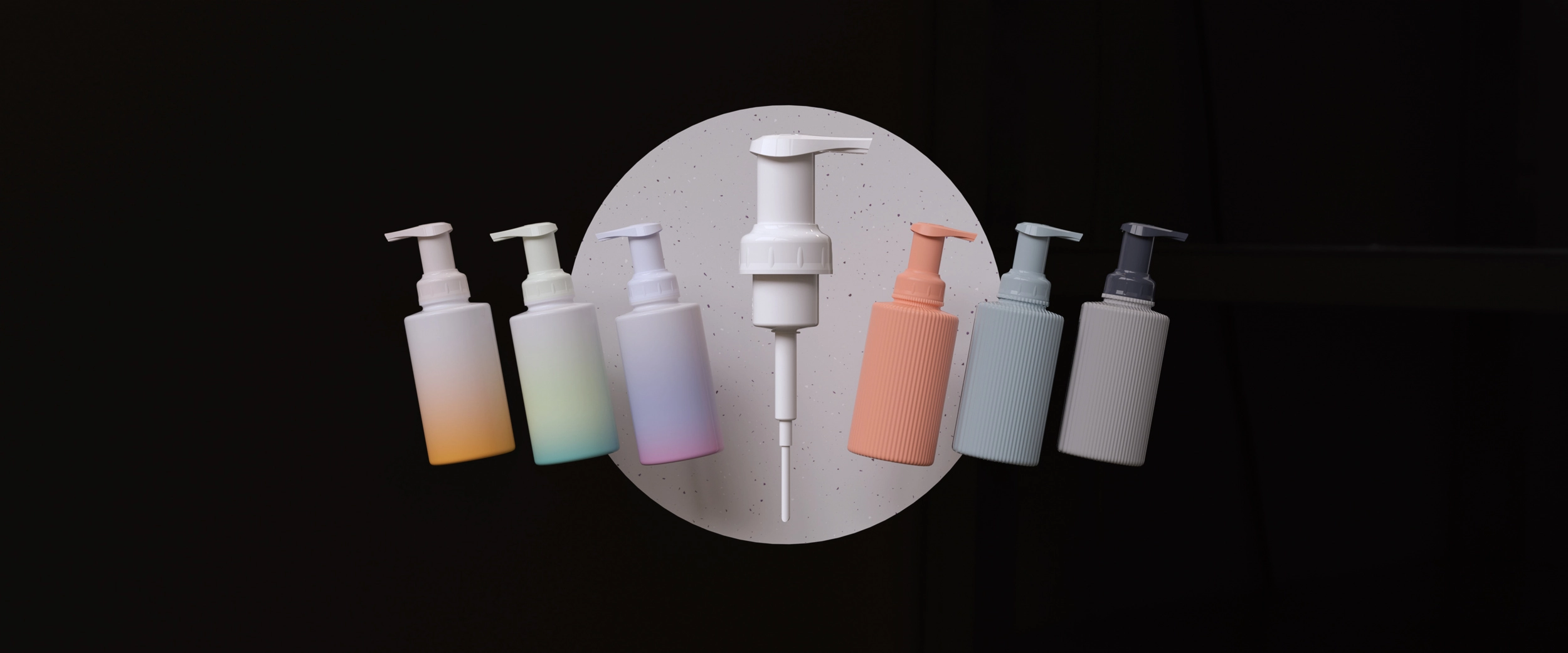 Bottles with Cloud Bottle pumps in different colors