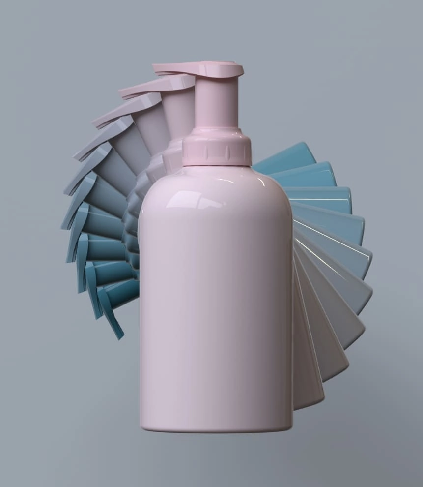 Cloud Bottle pumps in spiral