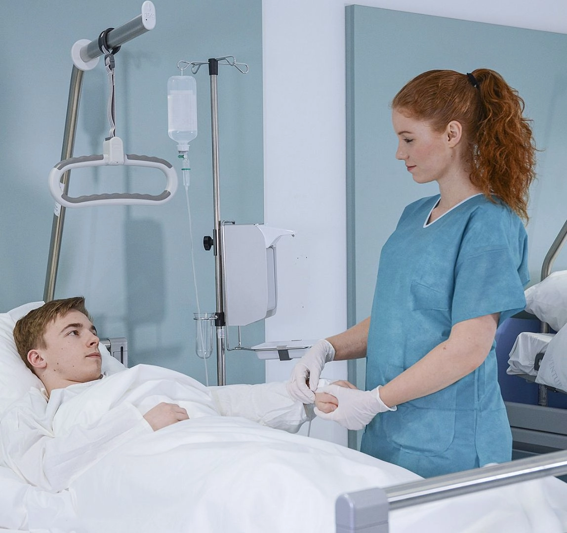 Nurse helping a patient